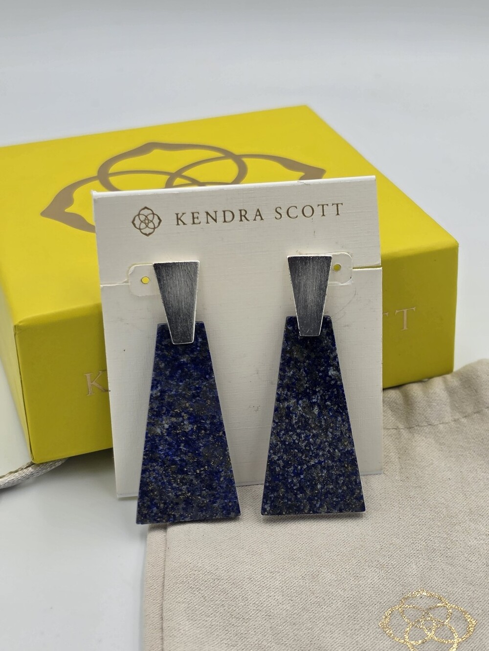 Kendra Scott Collins Blue Lapis Silver Earring